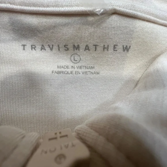 Travis Mathew Women's Skyloft Soft Half-Zip Sweatshirt, Sz Large, Cream, Golf - Picture 4 of 14